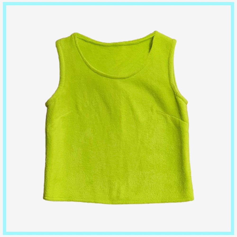 Handmade Lime Green Fuzzy Tank Top Small